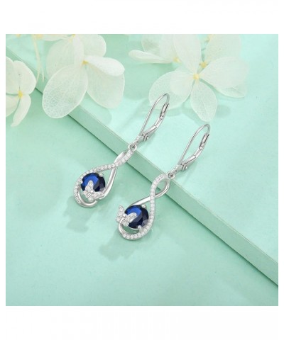 Butterfly Dangle Drop Earrings 925 Sterling Silver Infinity Leverback Birthstones Earrings Gift for Women Sapphire $33.00 Ear...