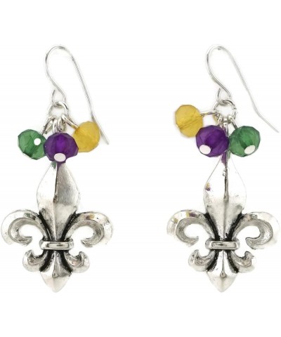 Mardi Gras Theme Pendant Frost Bead 18 Inch Necklace and Earrings Silve Plated $7.79 Jewelry Sets