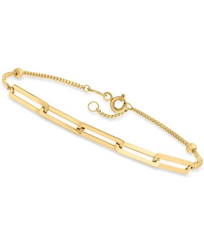 Canaria 10kt Yellow Gold Paper Clip Link Station Bracelet 7.5 Inches $54.45 Bracelets