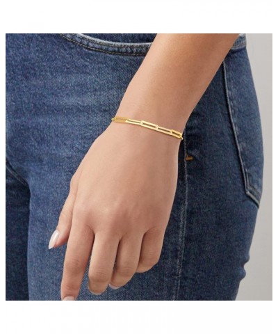 Canaria 10kt Yellow Gold Paper Clip Link Station Bracelet 7.5 Inches $54.45 Bracelets