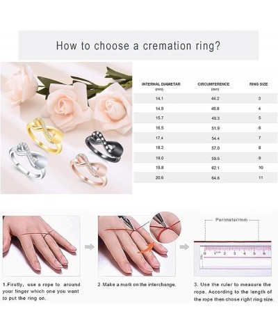 Cremation Jewelry Urn Ring for Ashes Infinity Crystal Memorial Ring for Human Dog Cat Ashes Stainless Steel Keepsake Ring for...