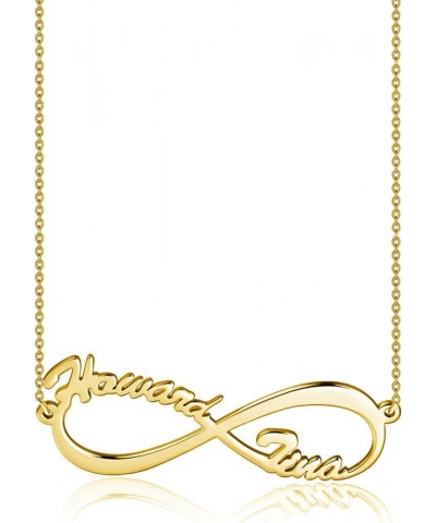 10k 14k 18k Solid Yellow Gold Personalized Infinity Name Necklace – Dainty Eternal Love Nameplate Jewelry - Custom Any Name G...