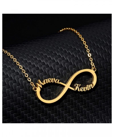 10k 14k 18k Solid Yellow Gold Personalized Infinity Name Necklace – Dainty Eternal Love Nameplate Jewelry - Custom Any Name G...