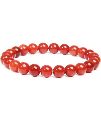 Carnelian Crystal Stretch Bracelets Natural Gemstone Orange Carnelian Bracelet Healing Mediation Beaded Bracelet for Women Me...