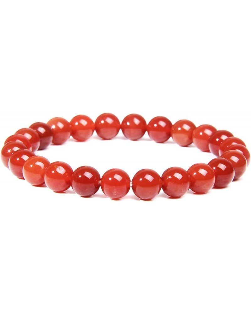 Carnelian Crystal Stretch Bracelets Natural Gemstone Orange Carnelian Bracelet Healing Mediation Beaded Bracelet for Women Me...