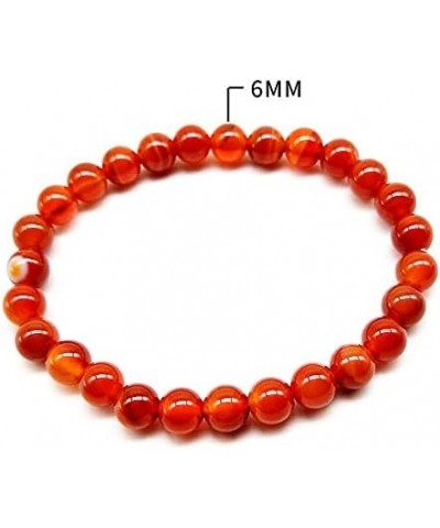 Carnelian Crystal Stretch Bracelets Natural Gemstone Orange Carnelian Bracelet Healing Mediation Beaded Bracelet for Women Me...