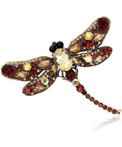 Handmade Rhinestones Dragonfly Statement Brooches Pins Women Girls Crystal Animal Jewelry Gift for Wedding Costume Banquet Bi...