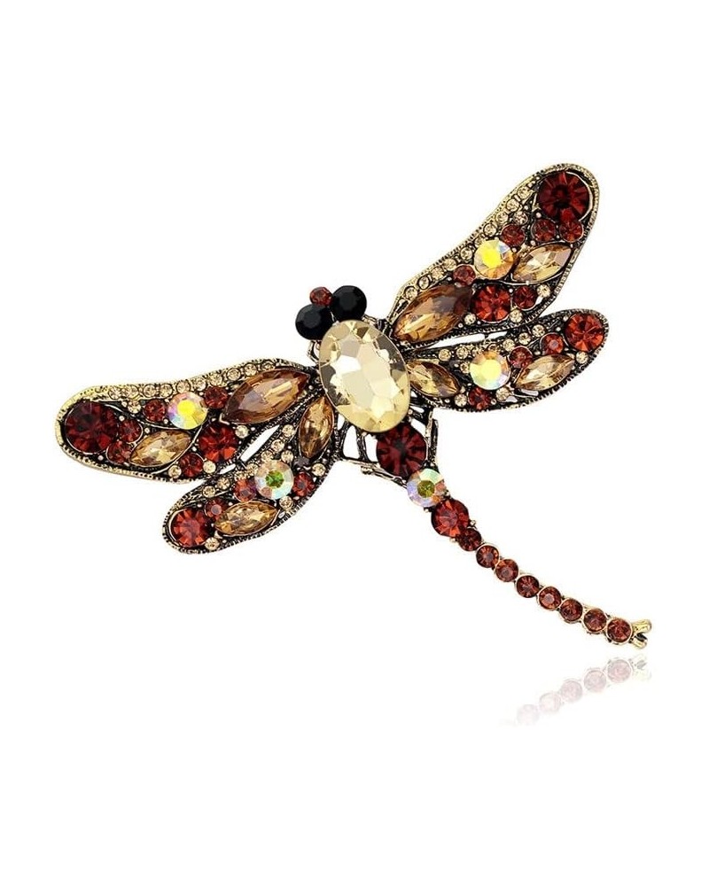 Handmade Rhinestones Dragonfly Statement Brooches Pins Women Girls Crystal Animal Jewelry Gift for Wedding Costume Banquet Bi...