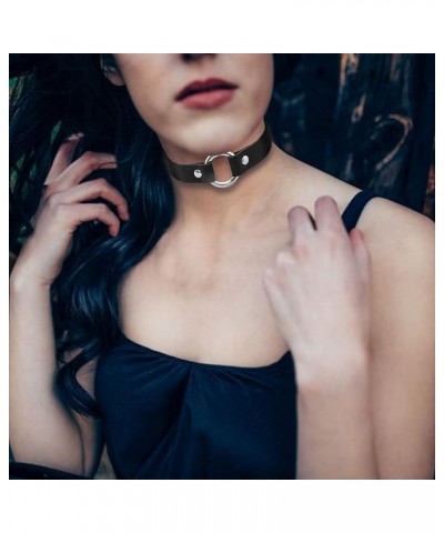 Gothic Jewelry-Goth PU Leather Choker Necklaces for Women-Heart Punk Rock Adjustable Black Collar Choker Necklaces Birthday G...