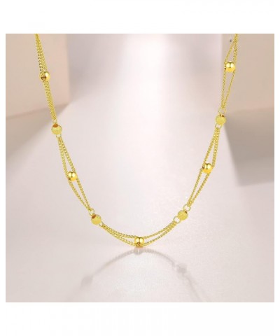 24K Solid Gold Necklace for Women, Real Pure Gold Jewelry Dainty Oval Clip Link Chain Necklace for Men Teen Girls Approx.9.3g...