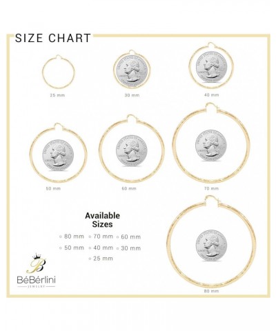 BEBERLINI Design Hoop Earrings 14K Gold Plated Large Hip Hop Hoops Fashion Ear Jewelry For Women Teen Girls 25-80 mm 30.0 Mil...