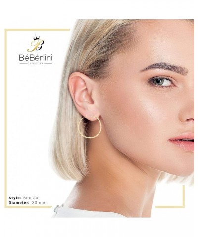 BEBERLINI Design Hoop Earrings 14K Gold Plated Large Hip Hop Hoops Fashion Ear Jewelry For Women Teen Girls 25-80 mm 30.0 Mil...