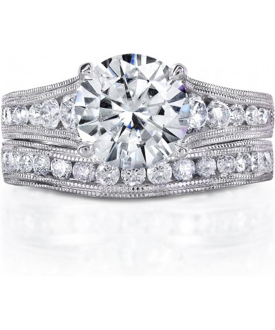 Moissanite & Channel Bridal Ring Set 14k White Gold $633.02 Sets