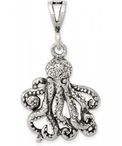 Sterling Silver Antiqued Octopus Charm Pendant (26mm x 23mm) $24.37 Pendants