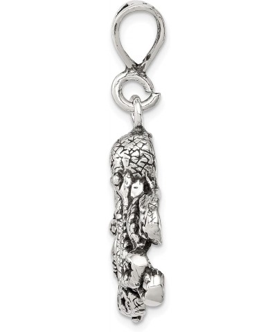 Sterling Silver Antiqued Octopus Charm Pendant (26mm x 23mm) $24.37 Pendants