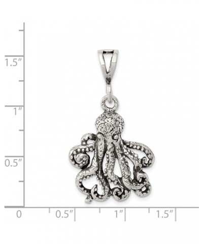 Sterling Silver Antiqued Octopus Charm Pendant (26mm x 23mm) $24.37 Pendants