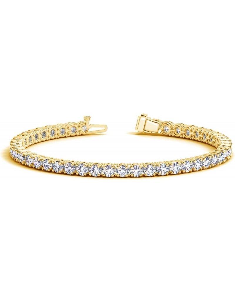 2-20 Carat NATURAL Classic Diamond Tennis Bracelet 4 Prong Luxury Collection (H-I Color, SI1-SI2 Clarity) Yellow Gold 15.0 ca...