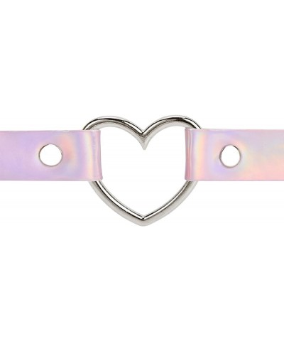 Love Heart Leather Choker Necklace for Women Punk PU Gothic Jewelry Adjustable Chain Collar for Women Girls Party Pink & Rain...