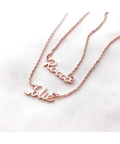 Layered Name Necklace Personalized with Heart Custom 18K Gold Plated Nameplate Pendant Customized Choker Name Necklace for Wo...