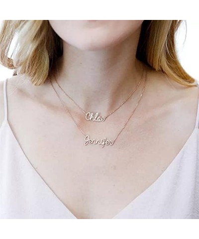 Layered Name Necklace Personalized with Heart Custom 18K Gold Plated Nameplate Pendant Customized Choker Name Necklace for Wo...