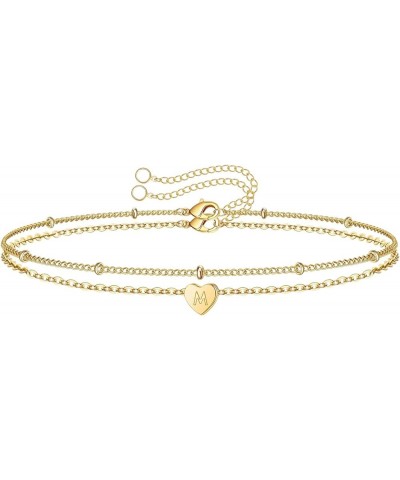 Gold Chain Initial Bracelets Girls Fashion Luxury Plated Layered Initial Bracelets Jewelry Gifts for Women M One Size $5.79 B...