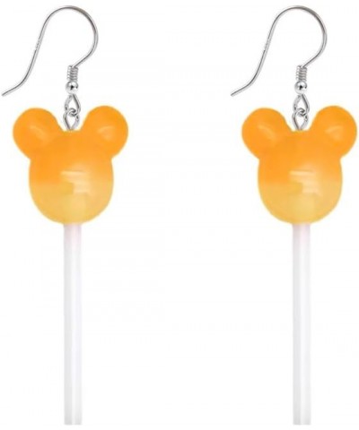 Cute Mouse Mice Lollipop Dangle Hook Earrings Resin Cartoon Animal Sweet Candy Drop Fake Huggie Hoops Earring Fashion Jewelry...