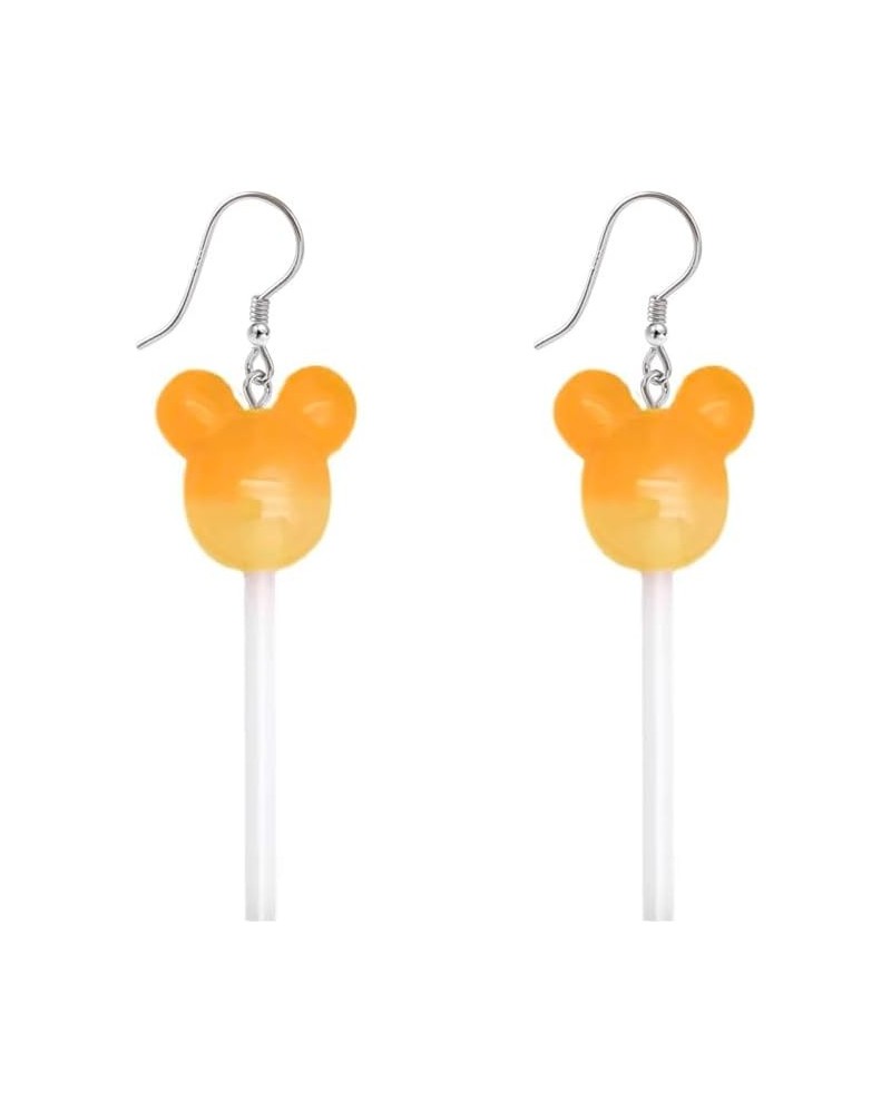 Cute Mouse Mice Lollipop Dangle Hook Earrings Resin Cartoon Animal Sweet Candy Drop Fake Huggie Hoops Earring Fashion Jewelry...