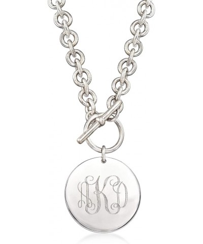 Italian Sterling Silver Personalized Disc Necklace 20-inch (Name) $66.12 Necklaces