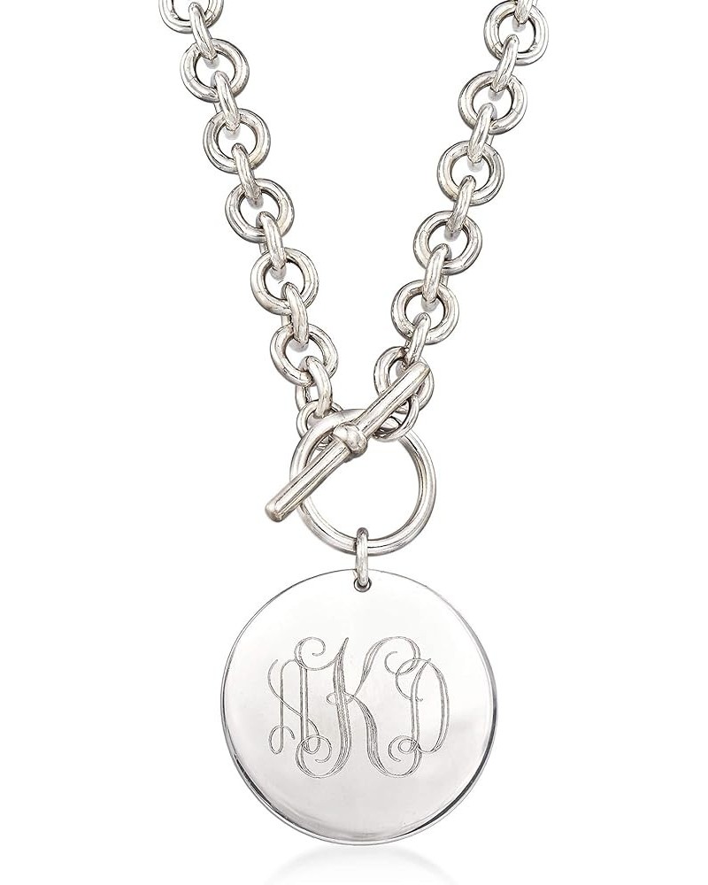 Italian Sterling Silver Personalized Disc Necklace 20-inch (Name) $66.12 Necklaces