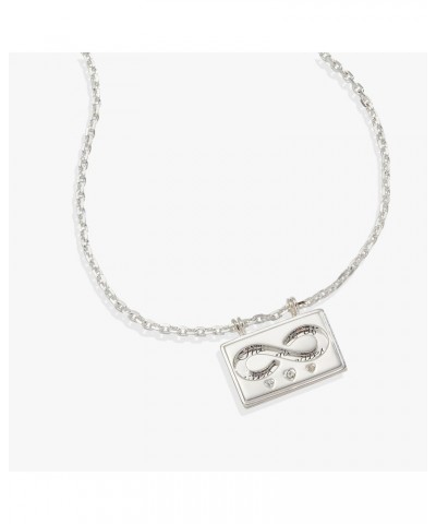 Family and Infinity Flip Charm Adjustable Necklace, Shiny Silver Finish, Silver Charm $13.86 Necklaces