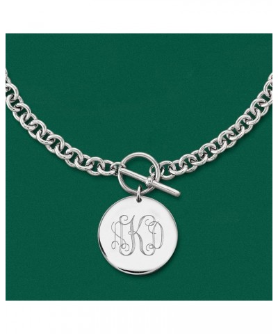 Italian Sterling Silver Personalized Disc Necklace 20-inch (Name) $66.12 Necklaces