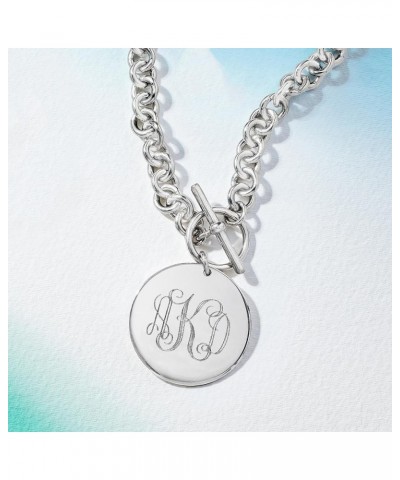 Italian Sterling Silver Personalized Disc Necklace 20-inch (Name) $66.12 Necklaces