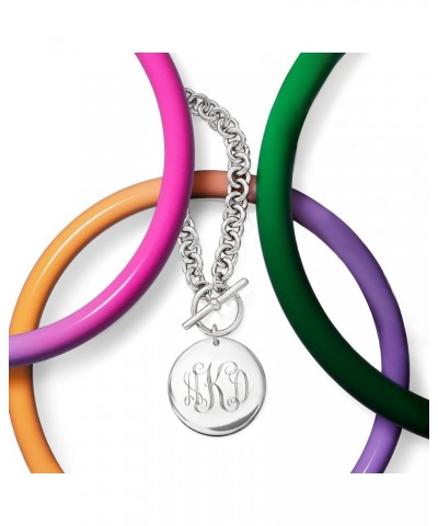 Italian Sterling Silver Personalized Disc Necklace 20-inch (Name) $66.12 Necklaces