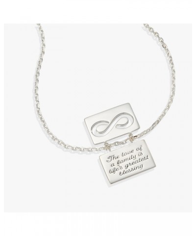 Family and Infinity Flip Charm Adjustable Necklace, Shiny Silver Finish, Silver Charm $13.86 Necklaces