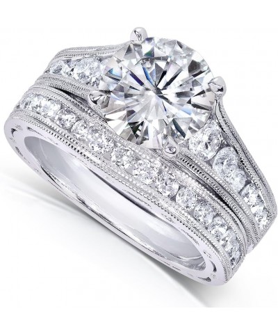 Moissanite & Channel Bridal Ring Set 14k White Gold $633.02 Sets