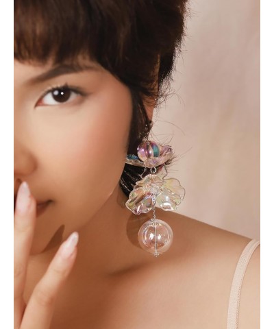 Colorful Statement Flower Stud Earrings Dangling for Women Girls, Accessories Jewelry Trendy Stuff 2 B25 $7.53 Earrings