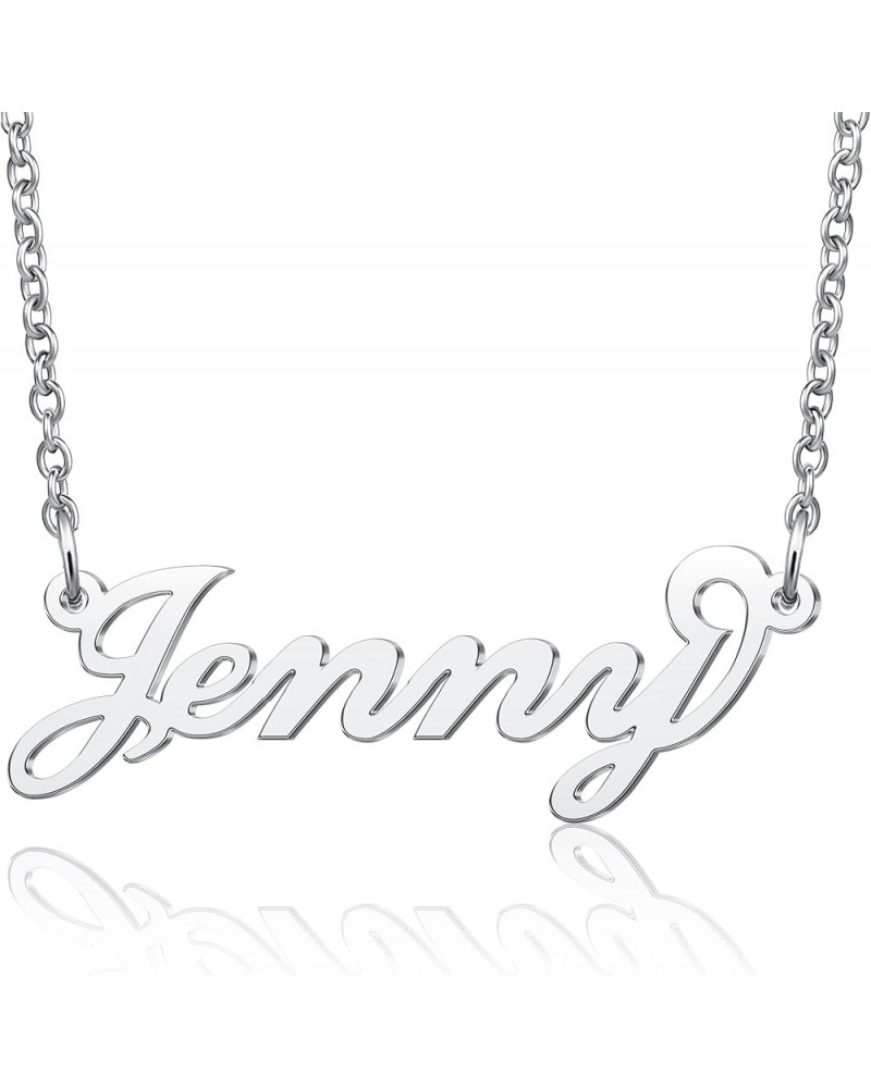 Name Necklace Personalized Carrie Style Customized Nameplate Stainless Steel Jewelry Graduation Mom Gift for Women Girls Jenn...