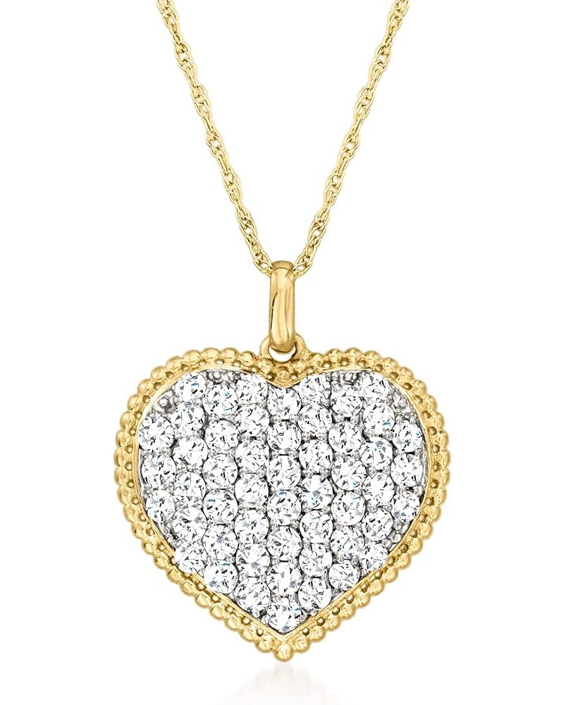 1.00 ct. t.w. Pave Diamond Heart Pendant Necklace in 14kt Yellow Gold 18.0 Inches $303.80 Necklaces