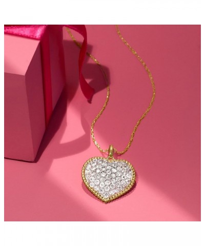 1.00 ct. t.w. Pave Diamond Heart Pendant Necklace in 14kt Yellow Gold 18.0 Inches $303.80 Necklaces