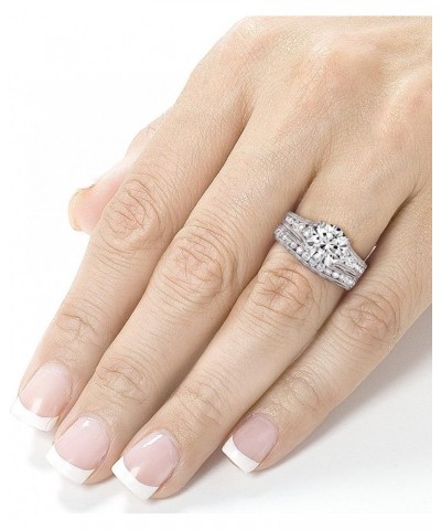 Moissanite & Channel Bridal Ring Set 14k White Gold $633.02 Sets