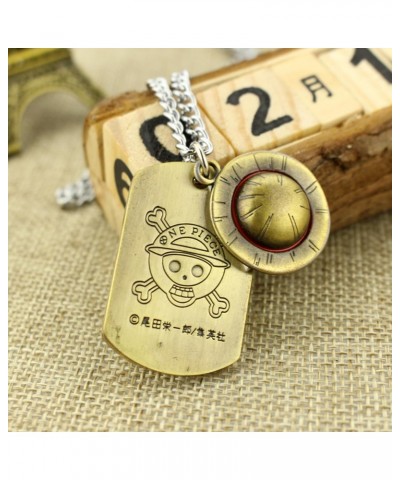 3Pcs Anime Necklace Keychain One Piece Cosplay Pendant Luffy Skeleton The Straw Hat Pirates Rope Chain Pendant Necklace Cap $...