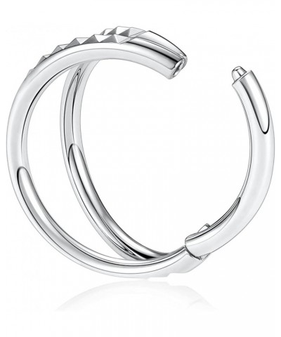 20G 18G 16G 14G Stainless-Steel Nose-Ring-Hoop Septum Clicker :Triple/Double Seamless-Hinged-Piercing Conch Daith Spiral Hoop...