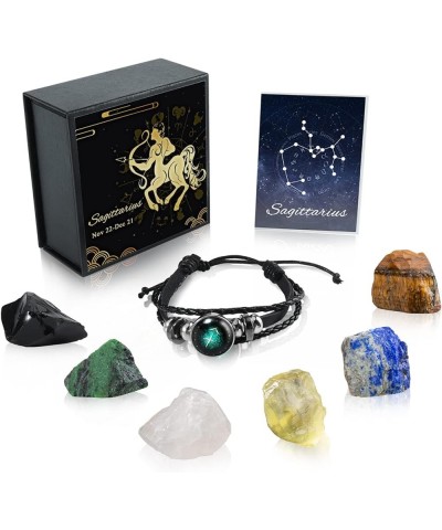 Leo Healing Crystals Gift Ideas 12 Zodiac Signs Natural Healing Crystals with Horoscope Box Set, 6 Crystal Stones, 1 Zodiac B...