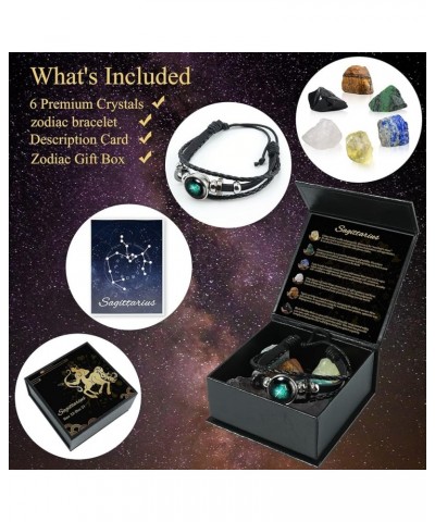 Leo Healing Crystals Gift Ideas 12 Zodiac Signs Natural Healing Crystals with Horoscope Box Set, 6 Crystal Stones, 1 Zodiac B...