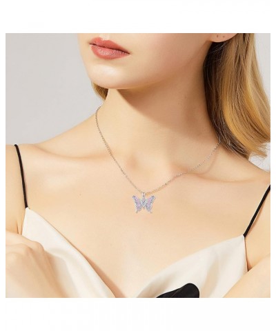 Butterfly Necklaces for Women 925 Sterling Silver Butterfly Jewelry Pendant Butterfly Necklace Gifts for Girls B-Opal-Pink $2...