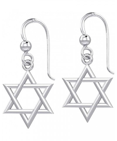 Women's Solid 10k or 14k Yellow or White Gold Jewish Star of David Earrings White Gold 14K $127.68 Earrings