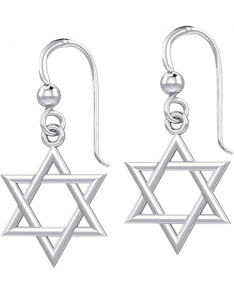 Women's Solid 10k or 14k Yellow or White Gold Jewish Star of David Earrings White Gold 14K $127.68 Earrings