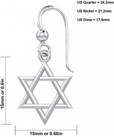 Women's Solid 10k or 14k Yellow or White Gold Jewish Star of David Earrings White Gold 14K $127.68 Earrings