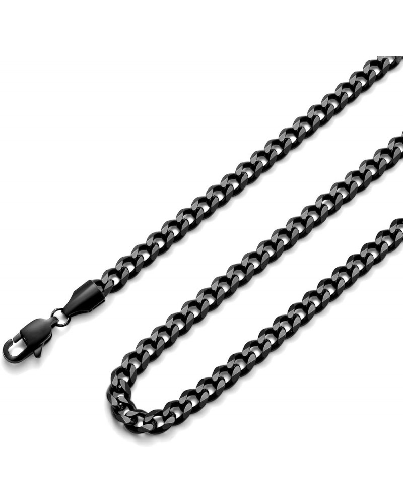 3.5mm Silver Tone/Black / 14K Gold Plated Chains for Men, Mens Necklace Chains Stainless Steel Cuban Link Chain Necklace for ...