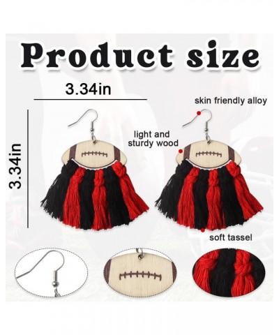 Football Earrings for Women Earrings Tassel Football Dangle Earrings Football Team Earrings Football Jewelry Black Red $7.07 ...